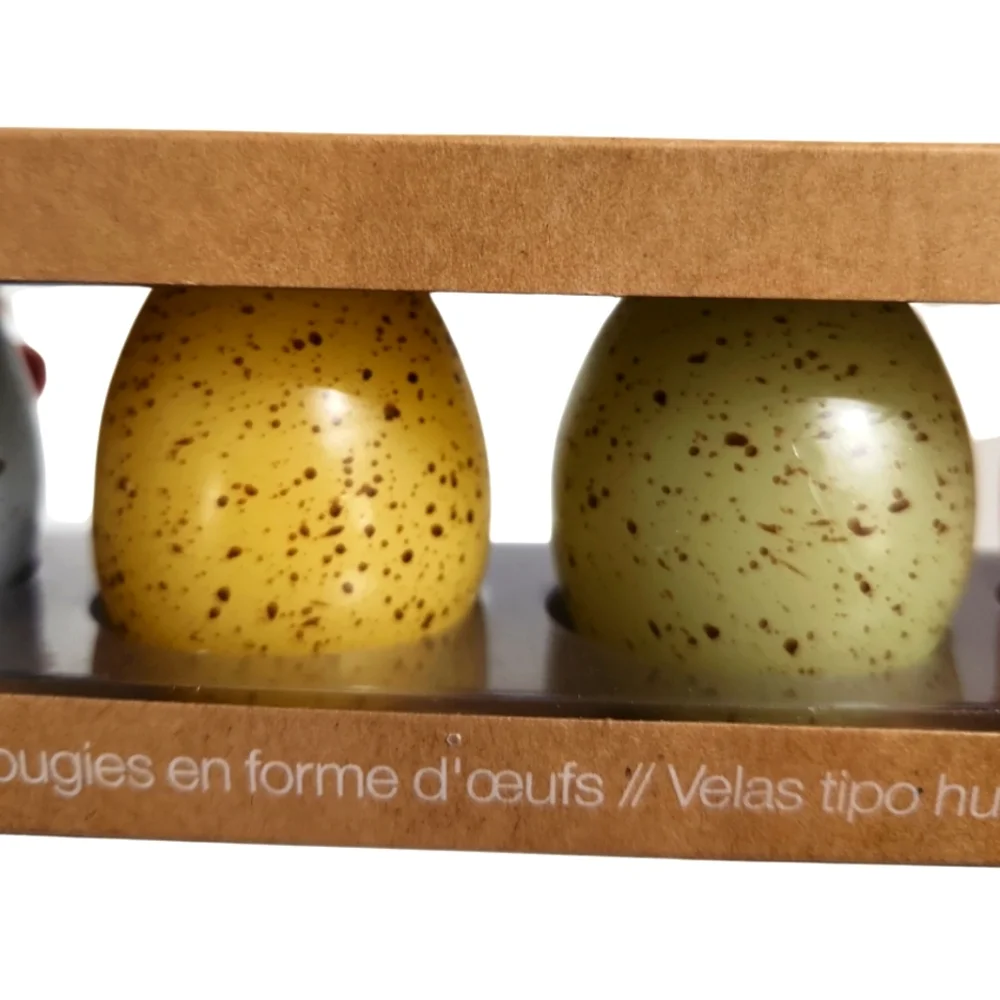 Crate & Barrel Speckled Egg Candle Set NIB